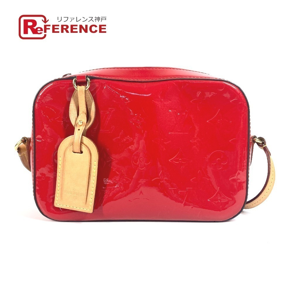 LOUIS VUITTON Vernis Santa Monica Bag Handbag Crossbody Shoulder Cerise Red